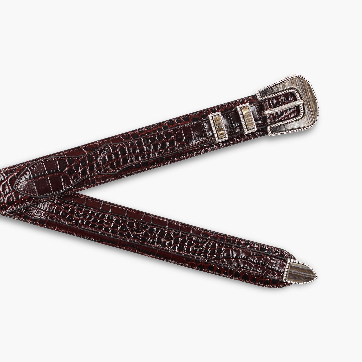 MARFA Dark Brown/H Printed Leather Belt