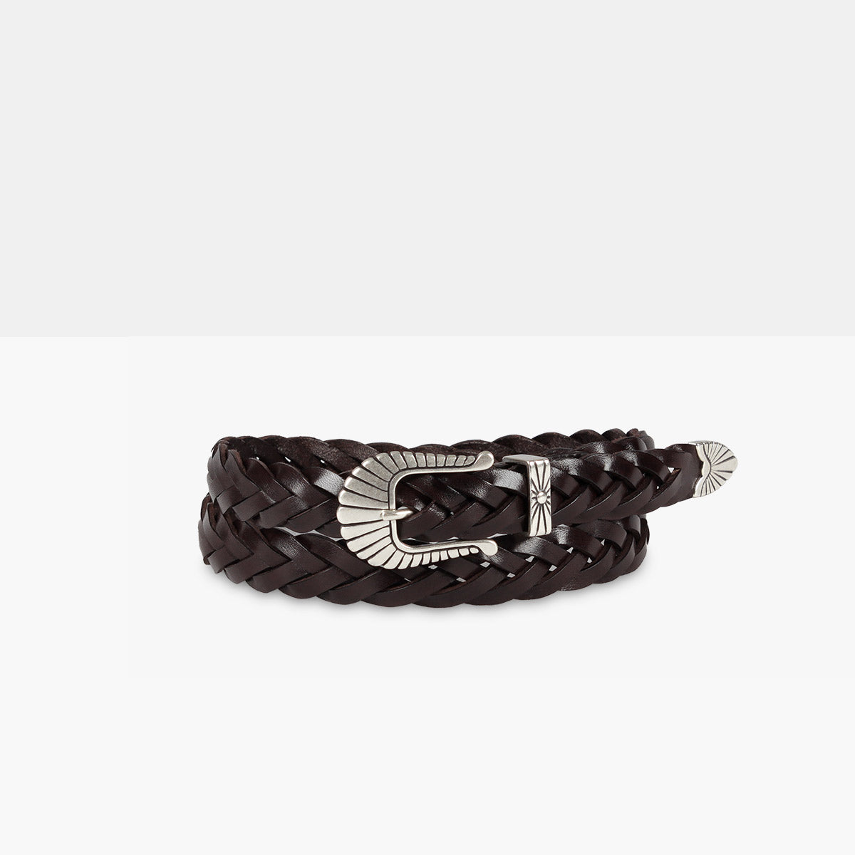MITA Dark Brown Hand-Braided Leather Belt