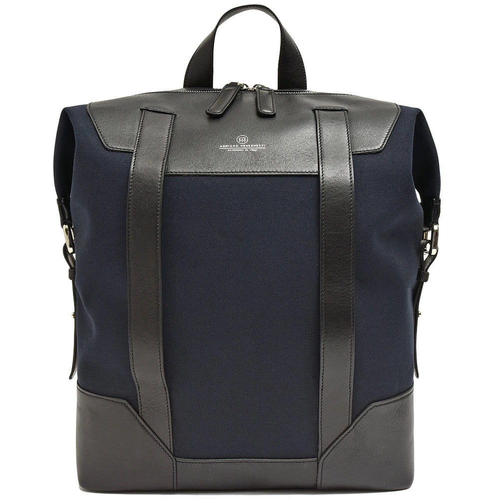 BRERA Navy and Black Canvas and Leather Totepack