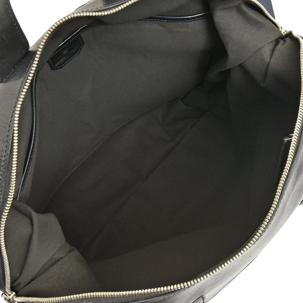 BRERA Navy and Black Canvas and Leather Totepack