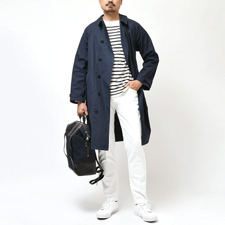 BRERA Navy and Black Canvas and Leather Totepack