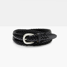 Load image into Gallery viewer, ELLAR Black Hand-Braided Leather Belt
