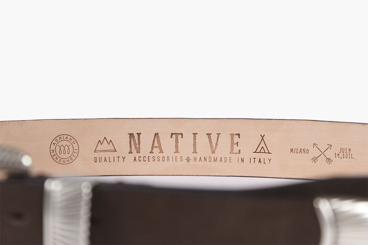 JOSH MID Dark Brown Leather Belt