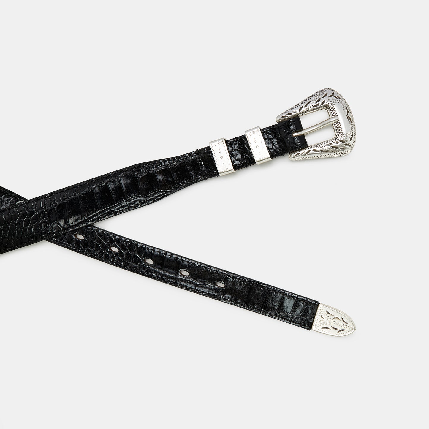 PALLADIUM Black Printed Leather Belt