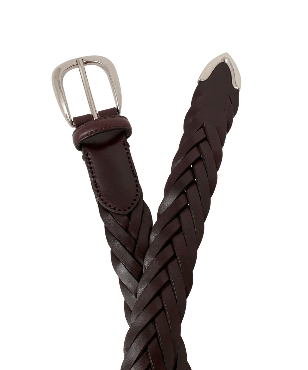 ELLAR H Dark Brown Hand-Braided Leather Belt