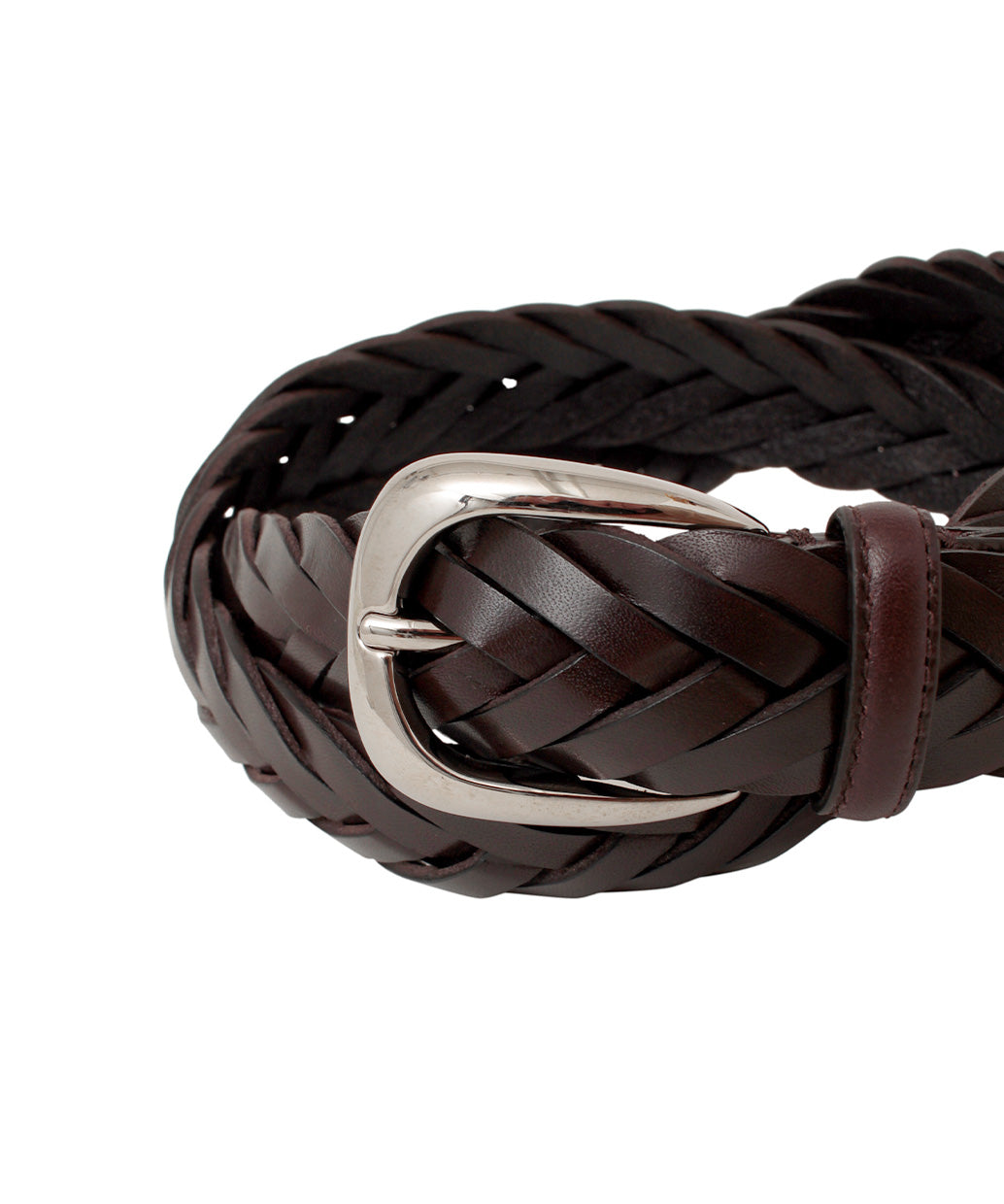 ELLAR H Dark Brown Hand-Braided Leather Belt