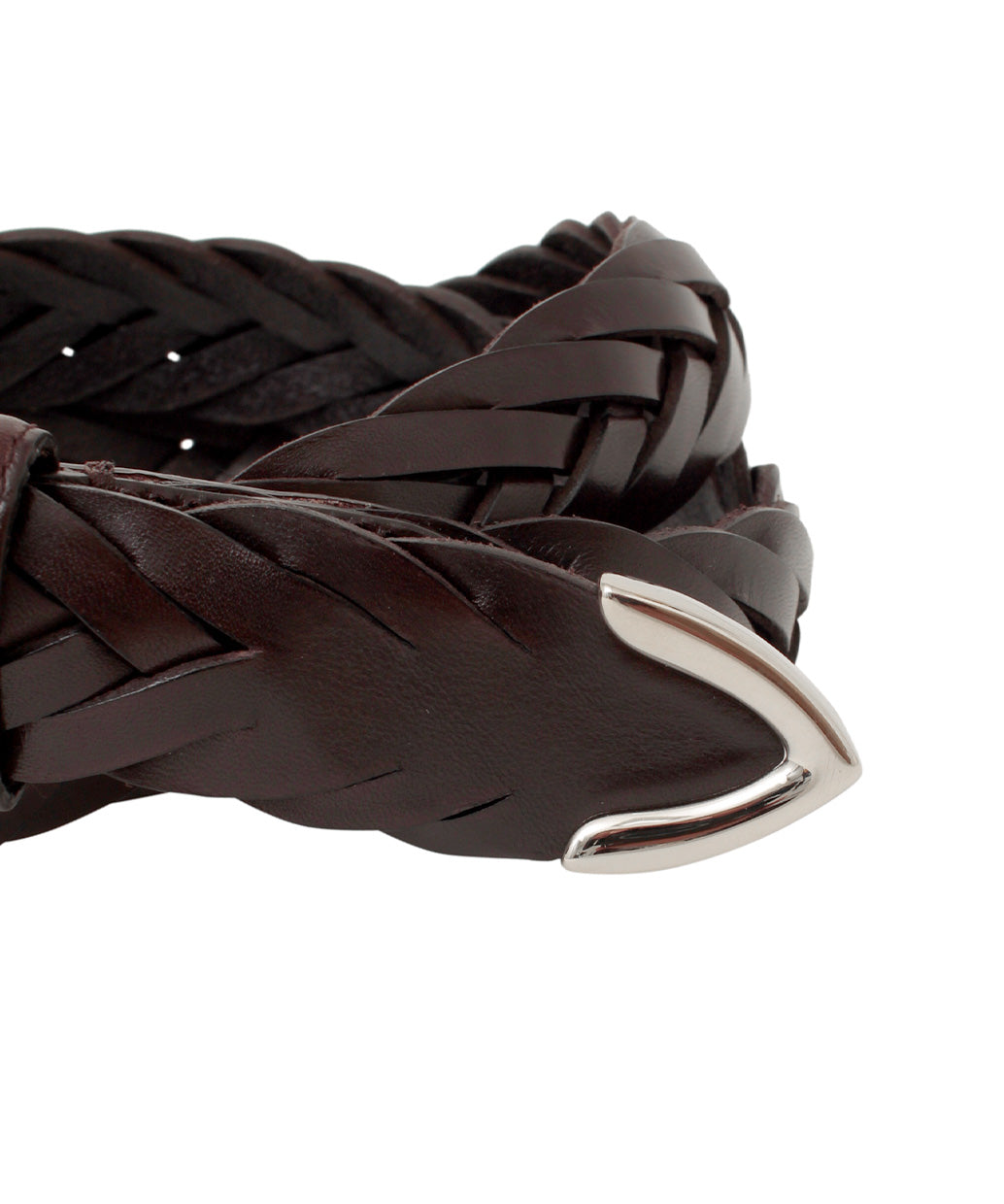 ELLAR H Dark Brown Hand-Braided Leather Belt