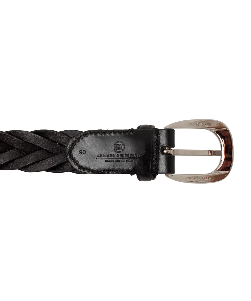 ELLAR H Black Hand-Braided Leather Belt