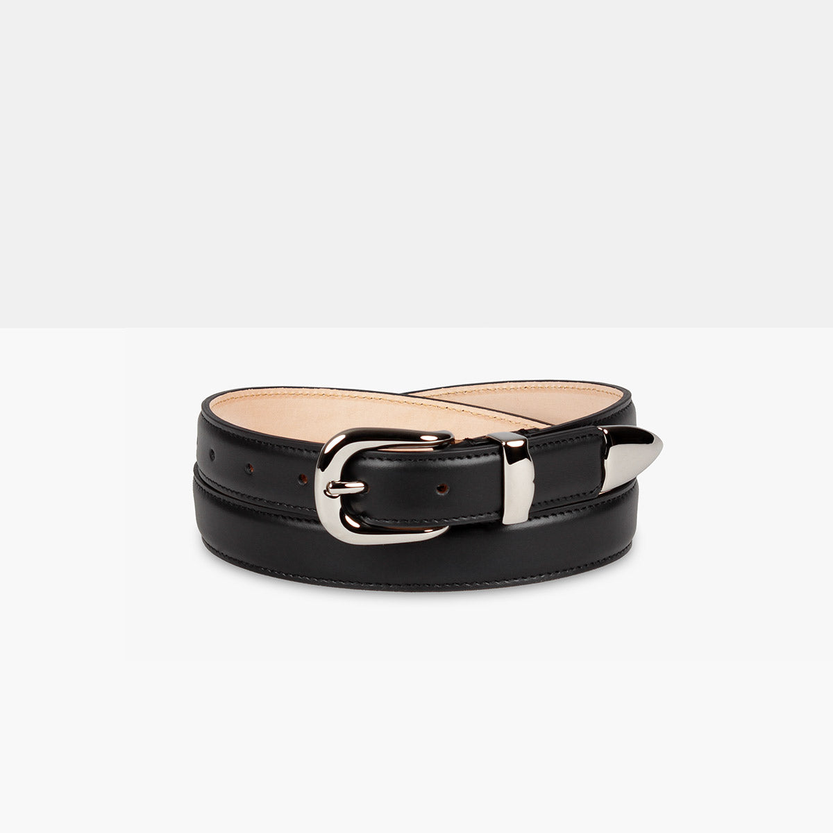 ALAMO Black Calf Leather Belt