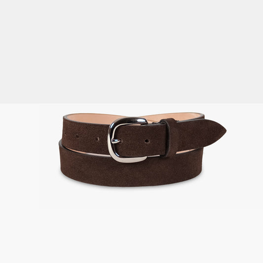 CALI Dark Brown Suede Leather Belt