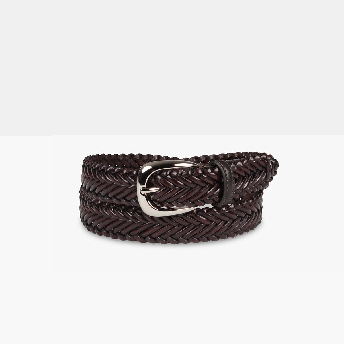 GRAND Dark Brown Hand-Braided Leather Belt