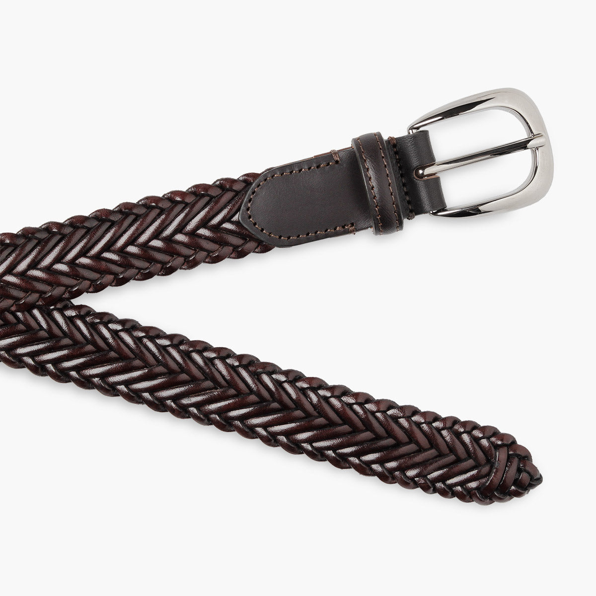 GRAND Dark Brown Hand-Braided Leather Belt