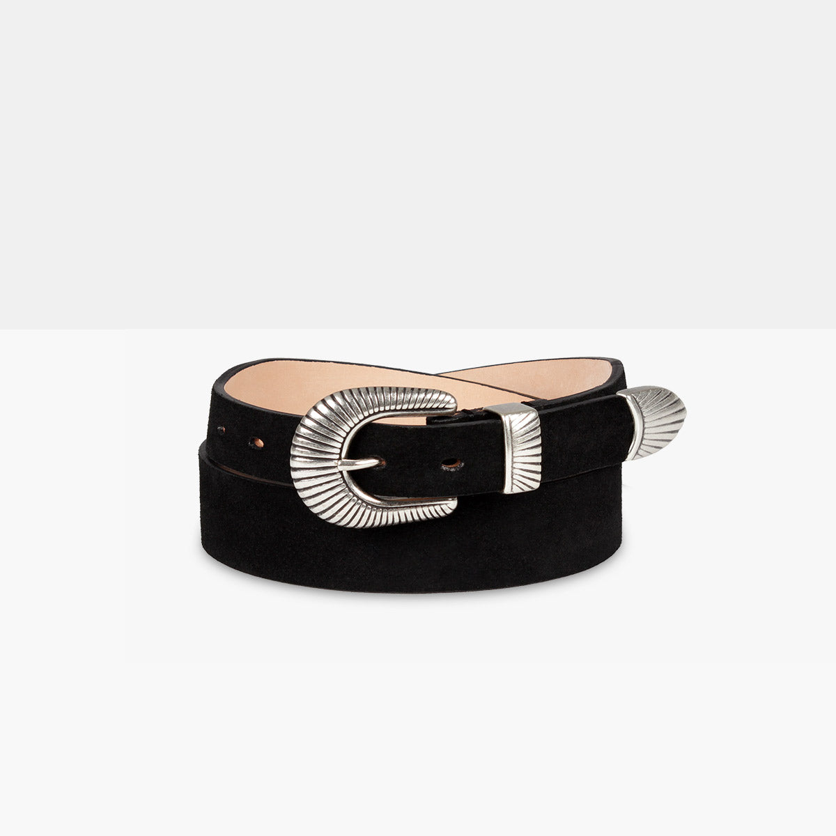 JOSH MID Black Leather Belt