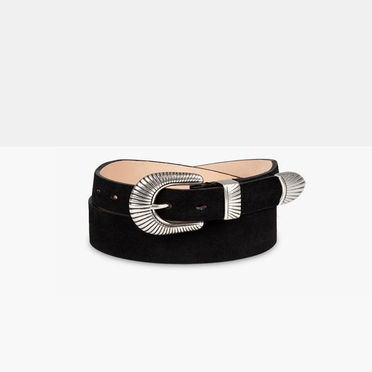 JOSH MID Black Leather Belt