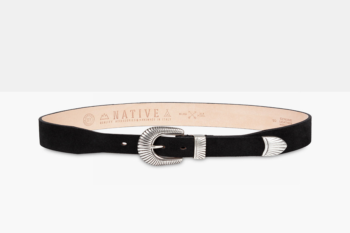 JOSH MID Black Leather Belt