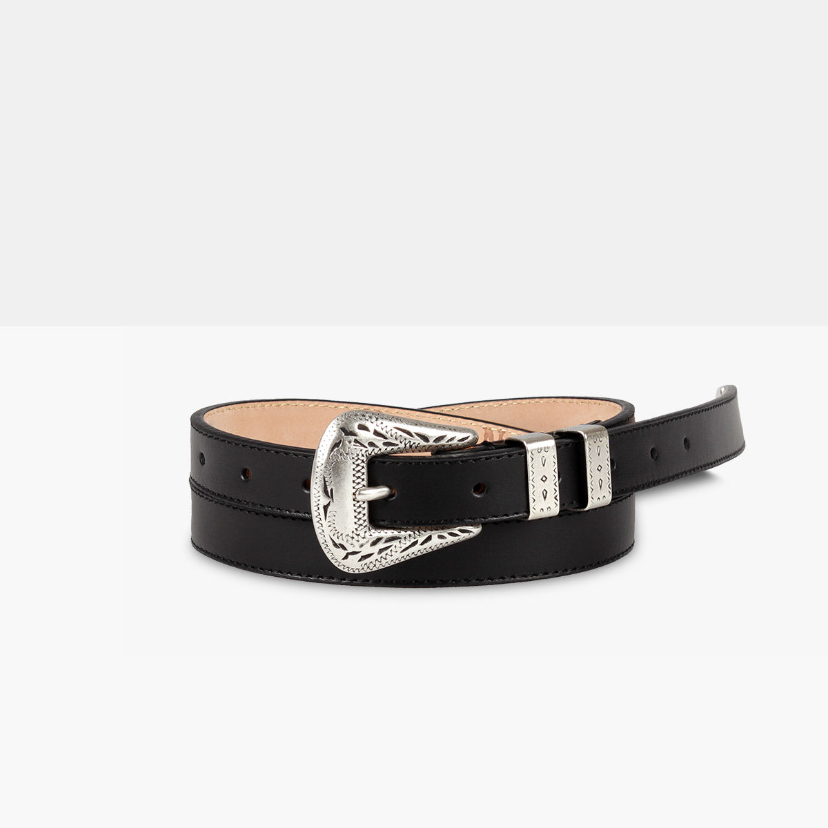 PALLADIUM LOW Black Calf Leather Belt