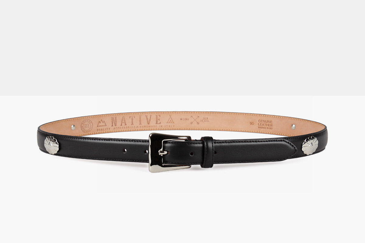 SONORA Black Calf Leather Belt