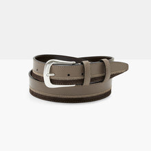 Load image into Gallery viewer, CARDETO Taupe and Dark Brown Leather Belt
