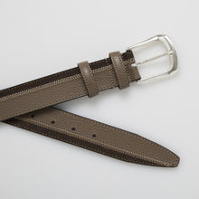 Load image into Gallery viewer, CARDETO Taupe and Dark Brown Leather Belt
