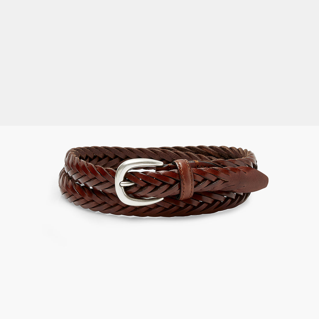 ELLAR Cognac Hand-Braided Leather Belt