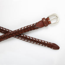 Load image into Gallery viewer, ELLAR Cognac Hand-Braided Leather Belt
