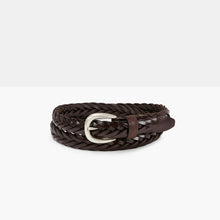 Load image into Gallery viewer, ELLAR Dark Brown Hand-Braided Leather Belt
