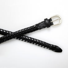 Load image into Gallery viewer, ELLAR Black Hand-Braided Leather Belt
