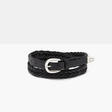 Load image into Gallery viewer, ETHAN Black Hand-Braided Leather Belt
