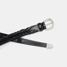 Load image into Gallery viewer, ETHAN Black Hand-Braided Leather Belt
