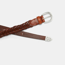 Load image into Gallery viewer, ETHAN Cognac Hand-Braided Leather Belt
