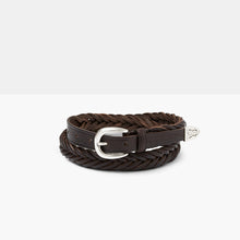 Load image into Gallery viewer, ETHAN Dark Brown Hand-Braided Leather Belt
