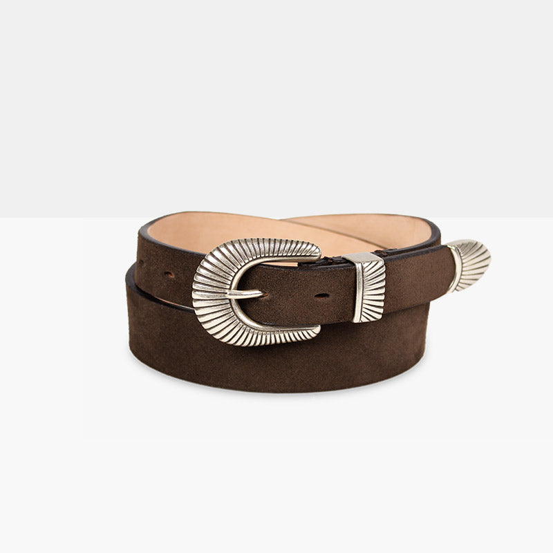 JOSH MID Dark Brown Leather Belt