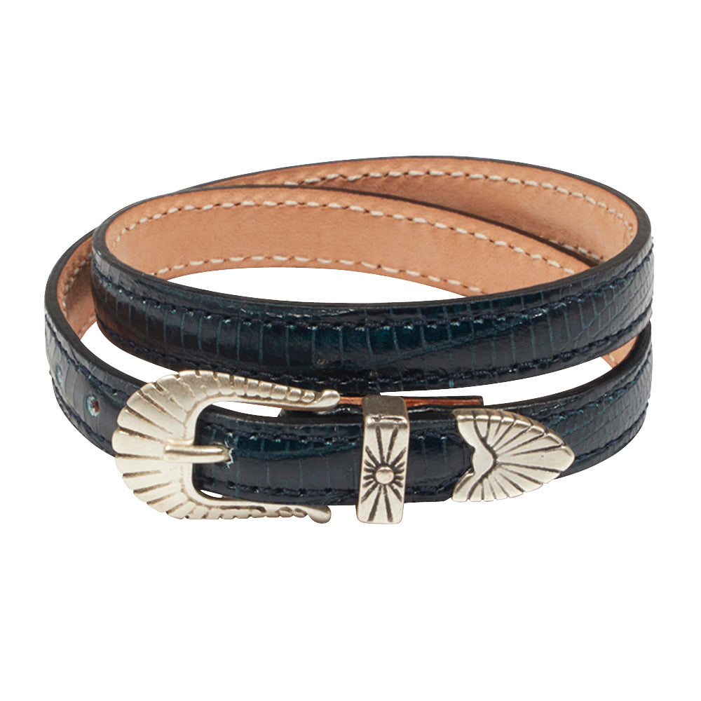 NAVAJO Dark Blue Leather Bracelet