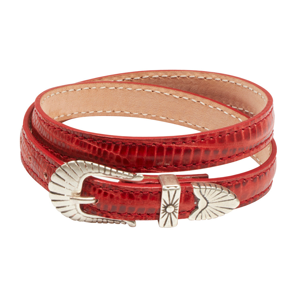 NAVAJO Red Leather Bracelet