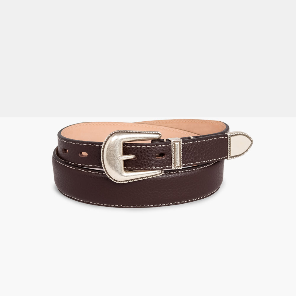 OURAY Dark Brown Leather Belt