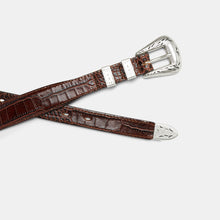 Load image into Gallery viewer, PALLADIUM Dark Brown Printed Leather Belt
