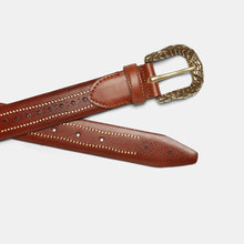 Load image into Gallery viewer, SANTA FE Cognac Studded Leather Belt
