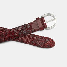 Load image into Gallery viewer, SIENA 40 Burgundy Hand-Braided Leather Belt

